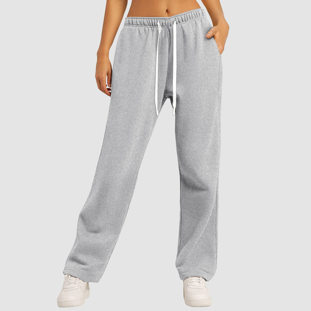 Fleece-Lined Casual Straight Leg Pants