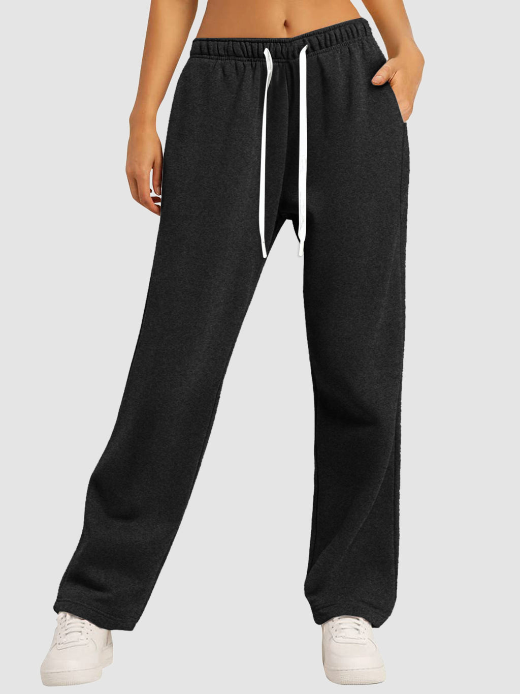 Fleece-Lined Casual Straight Leg Pants