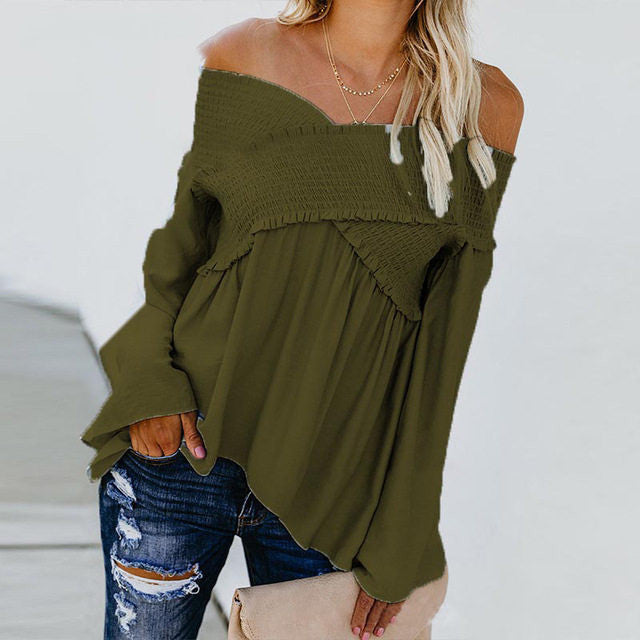 Irregular Hem Off-Shoulder Blouse
