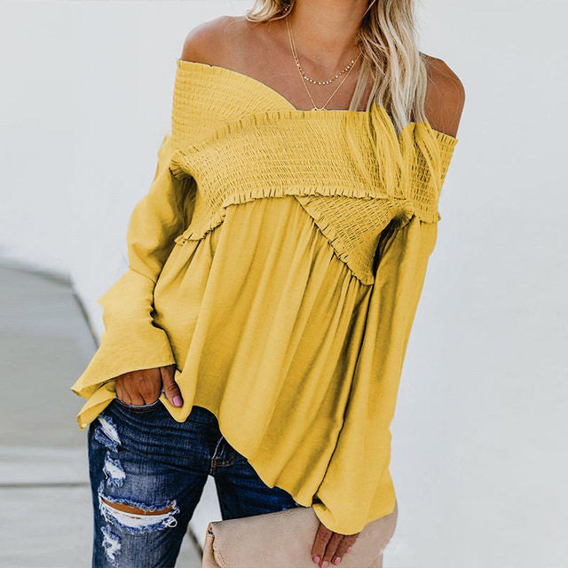 Irregular Hem Off-Shoulder Blouse