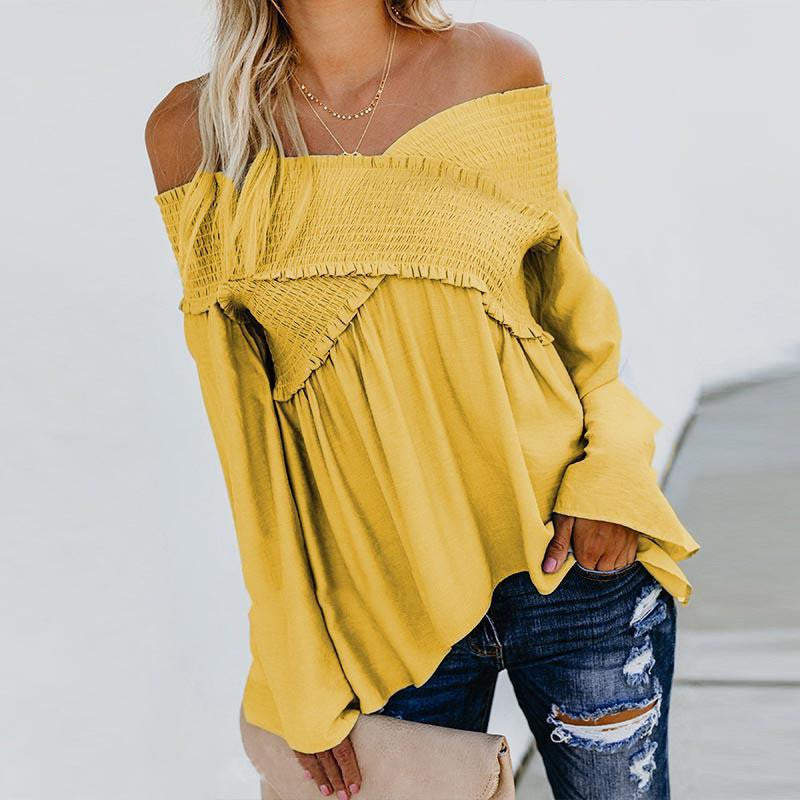 Irregular Hem Off-Shoulder Blouse