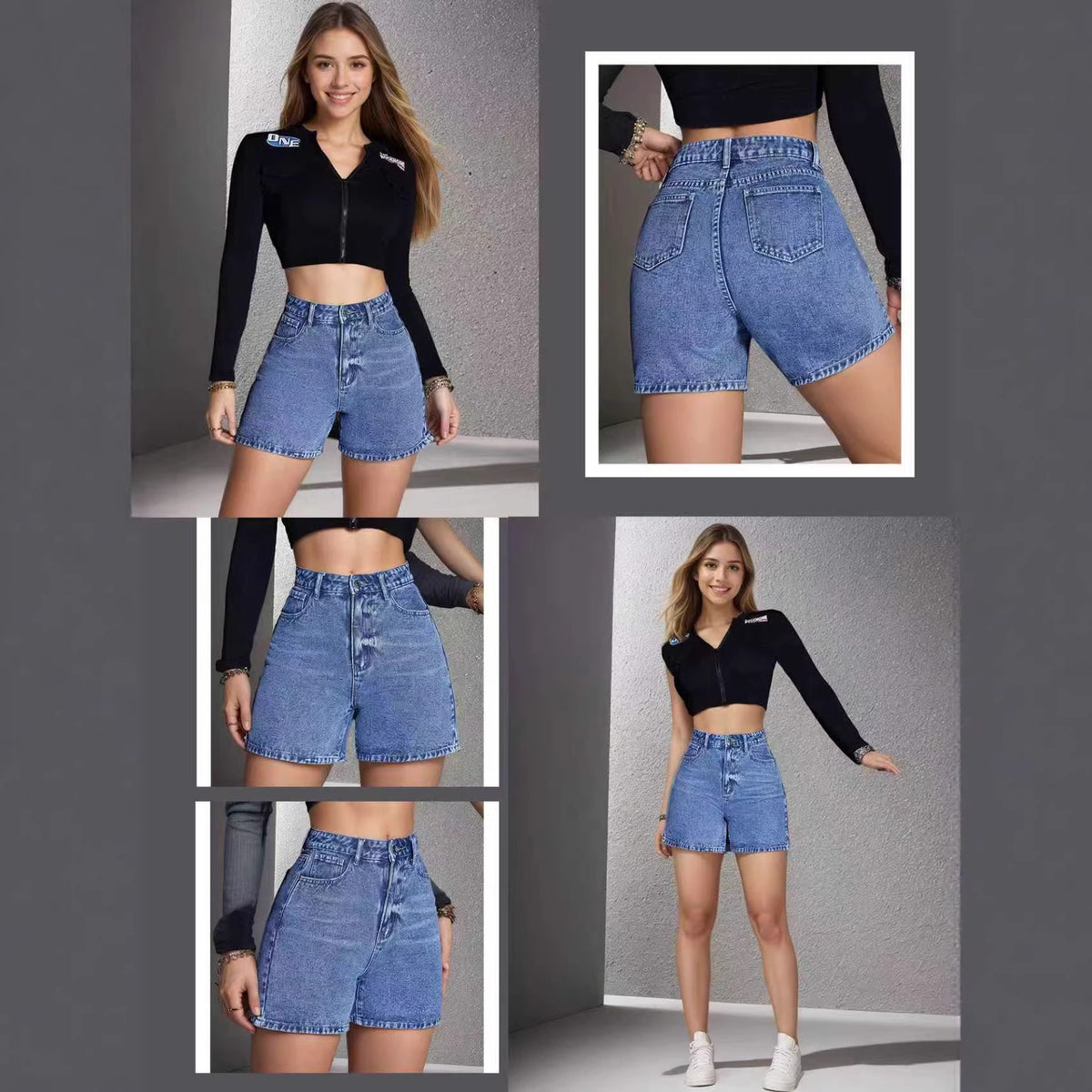 Vintage Non-stretch Denim Shorts