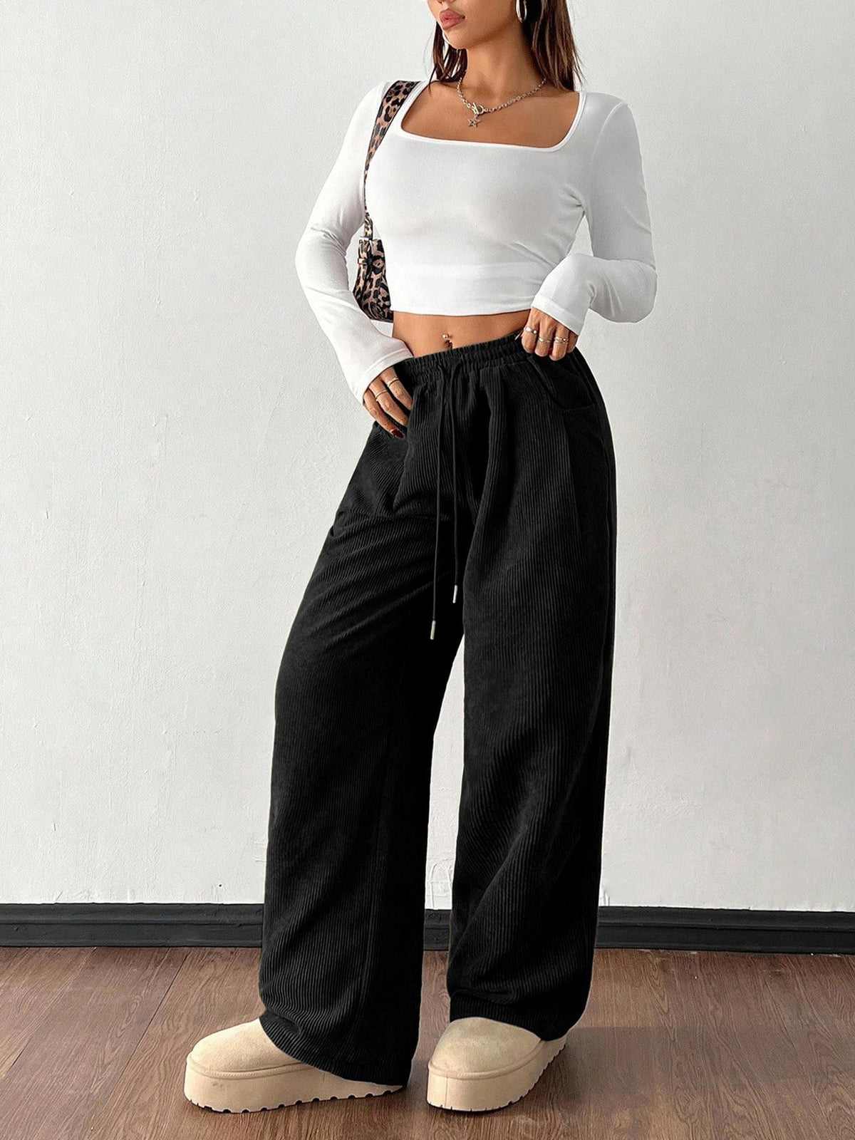 Drapey Wide-Leg Pants