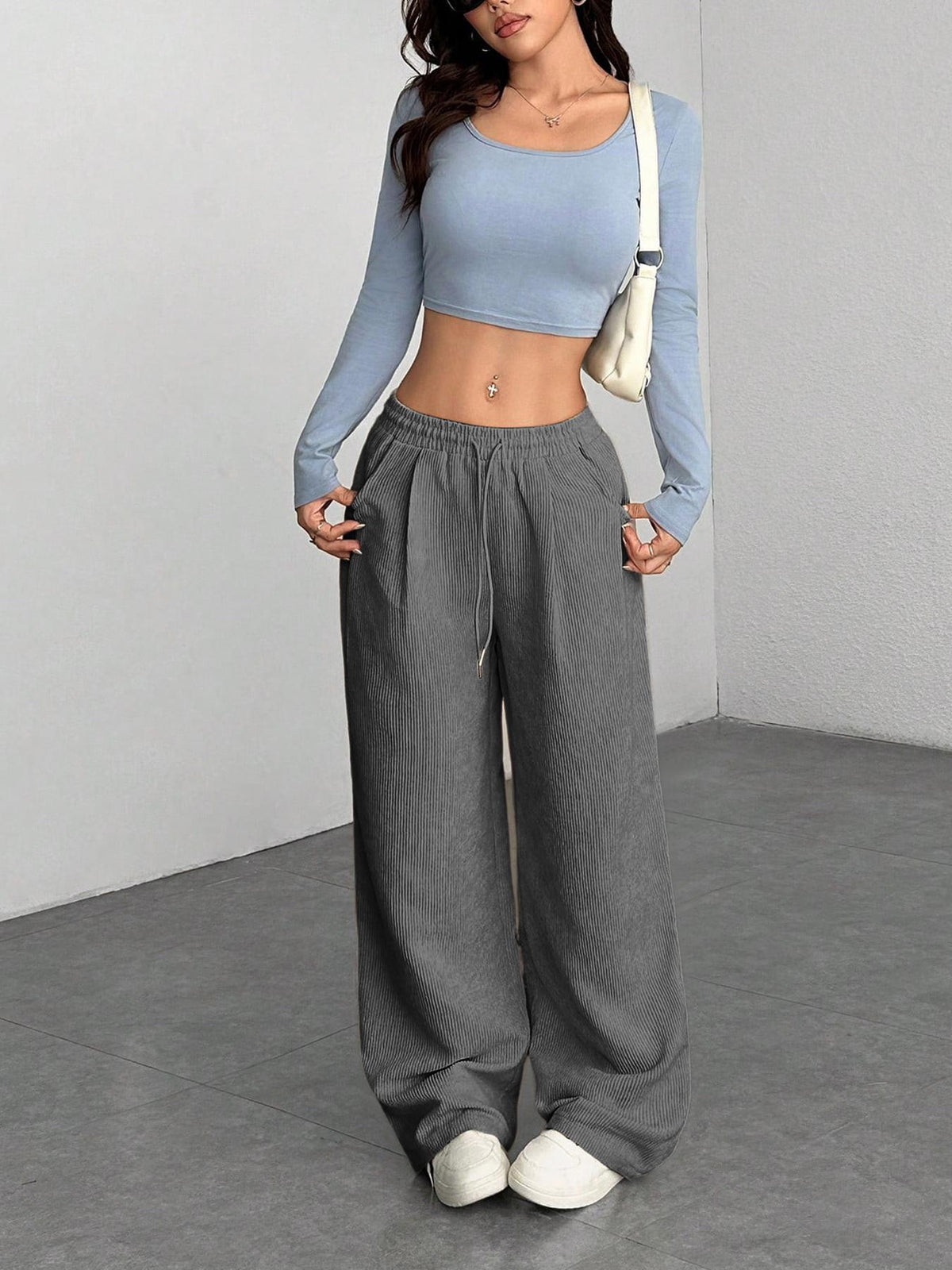 Drapey Wide-Leg Pants