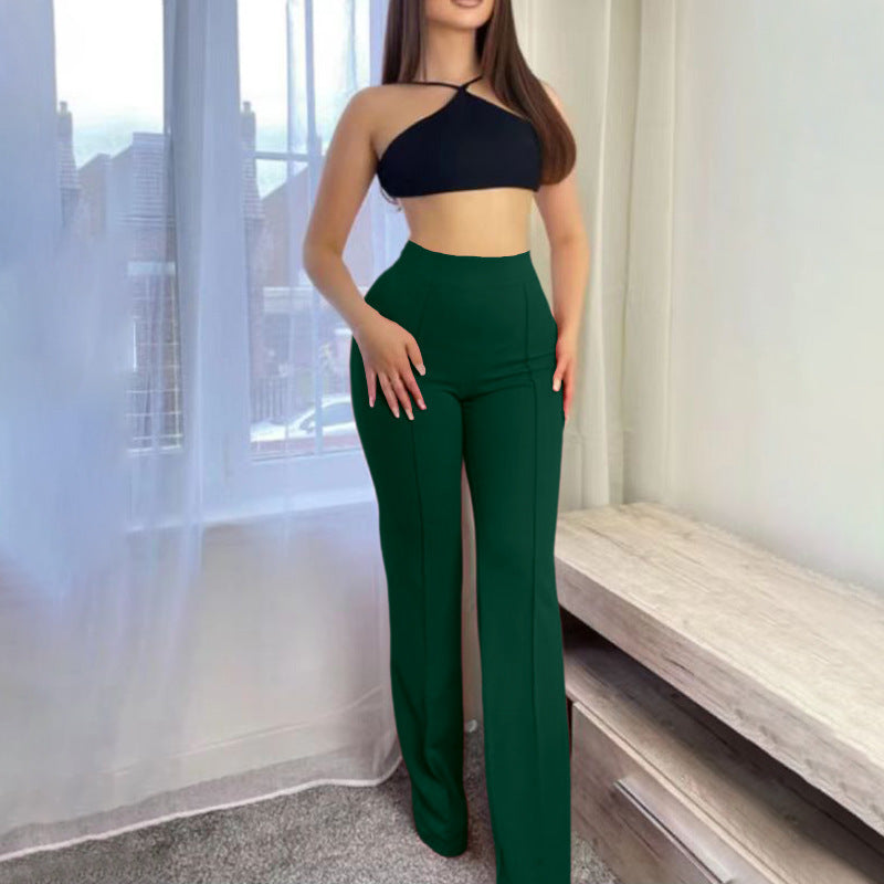 Slim Fit High-Waist Wide-Leg