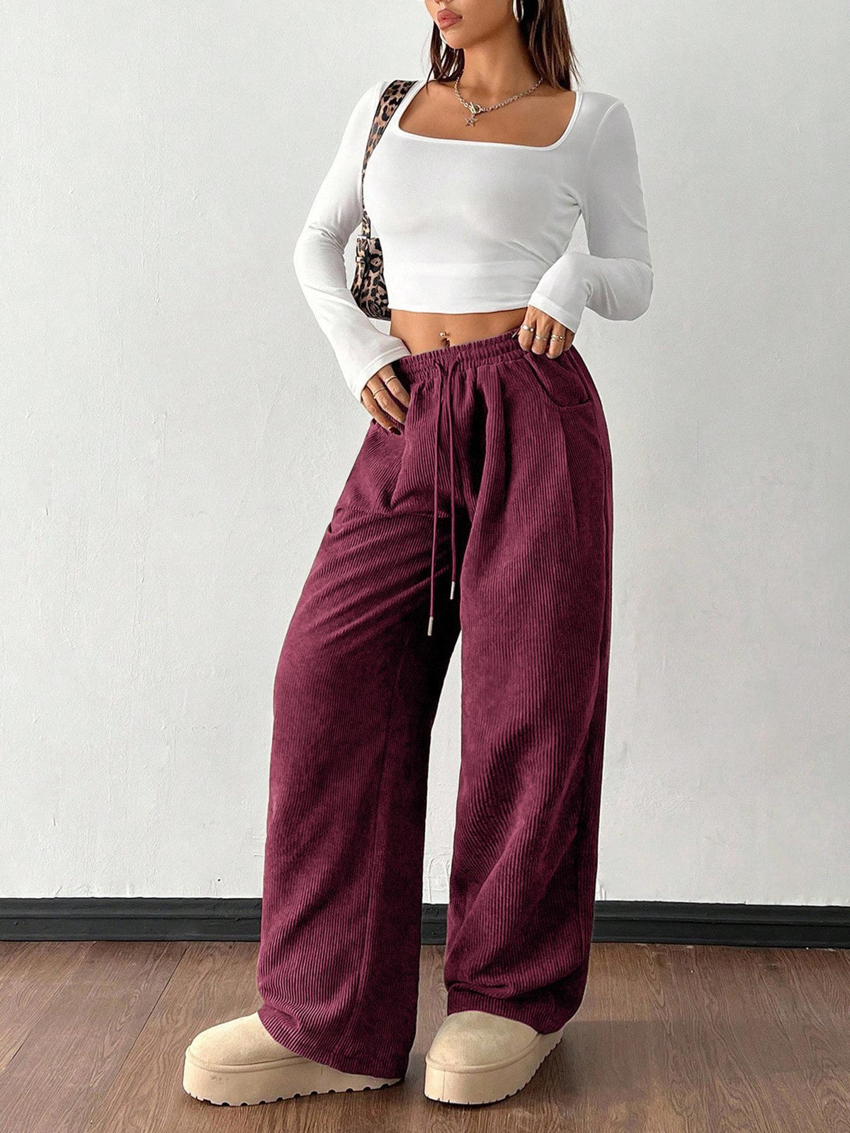 Drapey Wide-Leg Pants