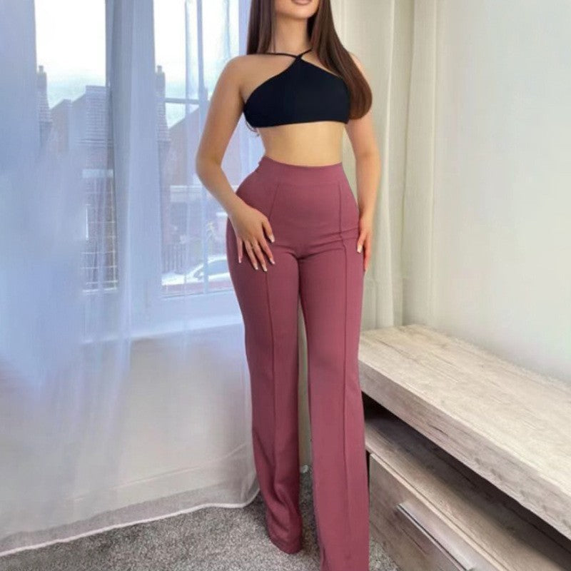 Slim Fit High-Waist Wide-Leg