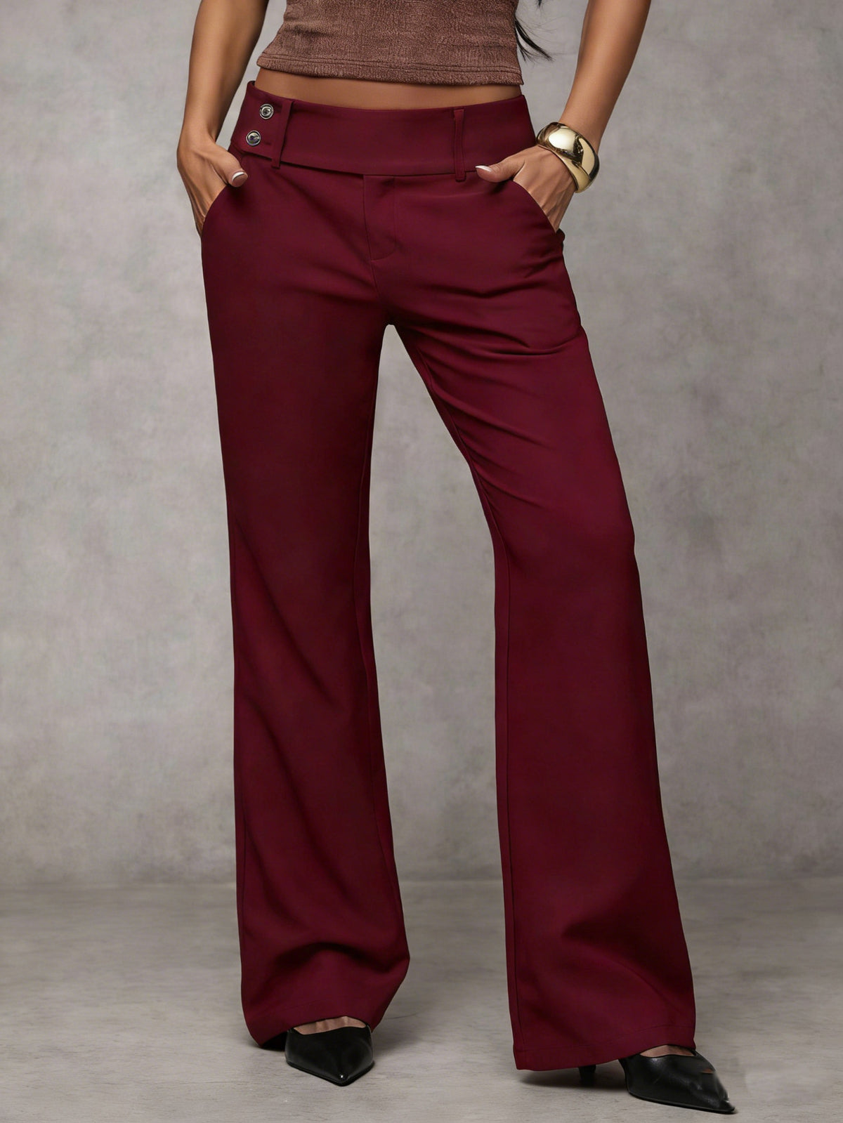 Slimming High-Waist Casual Pants