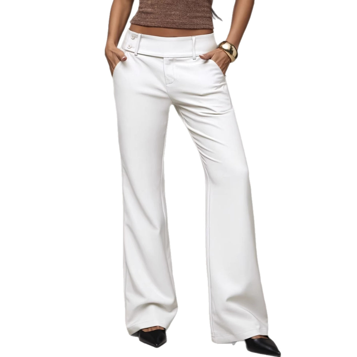 Slimming High-Waist Casual Pants