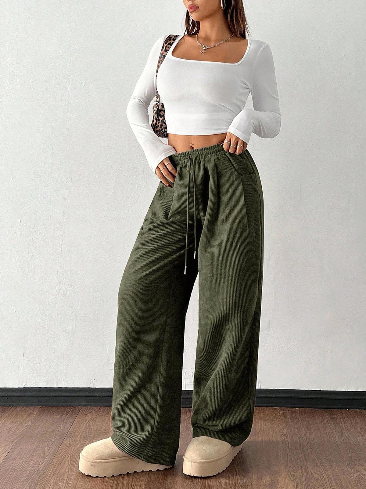 Drapey Wide-Leg Pants
