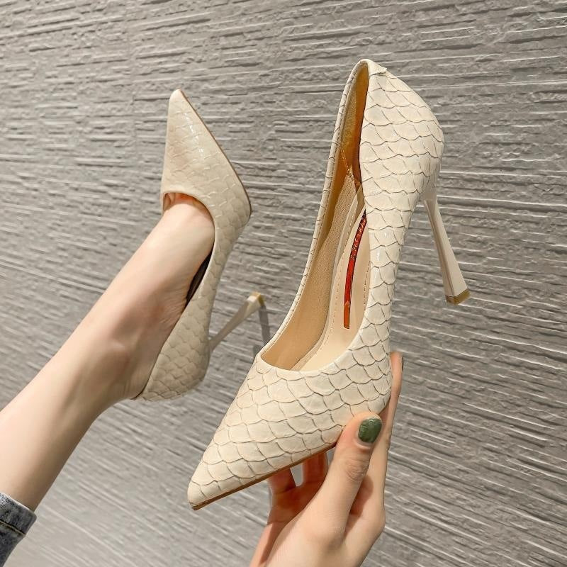 Womens Snake-Print Stiletto Heels With A Sophisticated Style