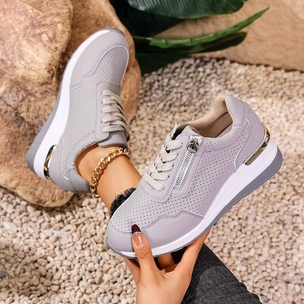 Casual Wedge Lace-Up Shoes
