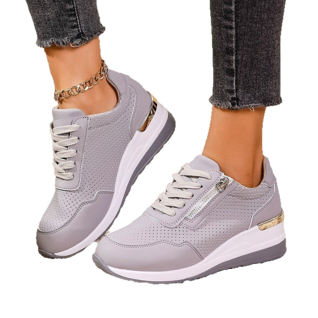 Casual Wedge Lace-Up Shoes